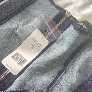 Bebe Light Blue Denim Dress with Zipper Accents